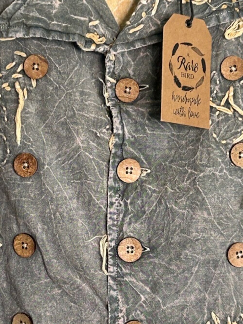 #1396 A Rare Bird Chambray Knotted Shirt/Jacket - Picture 5 of 16